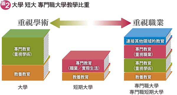 大學 短大 專門職大學教學比重